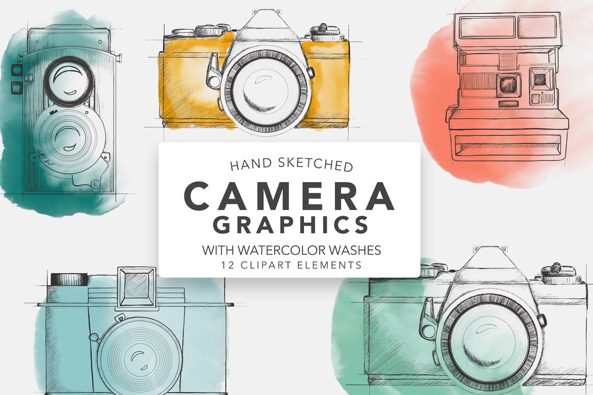 [Creativemarket] Sketched camera graphics for Logo_0.jpg